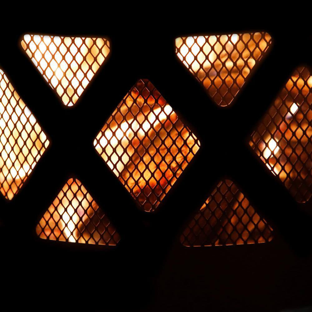 31.7 In. X 31.7 In. X 16 In. Metal Outdoor Fire Pit with Grillsfirepits for outside with Shelves 20 In. Fire Bowl — product view 6