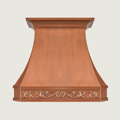 Custom Faceted Curved Copper Range Hood- CHCR02