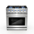 Gas Range Built for Professional Cooking, 5 Burner Cooktop, 4.8 Cu Ft Convection Oven, Stainless Steel