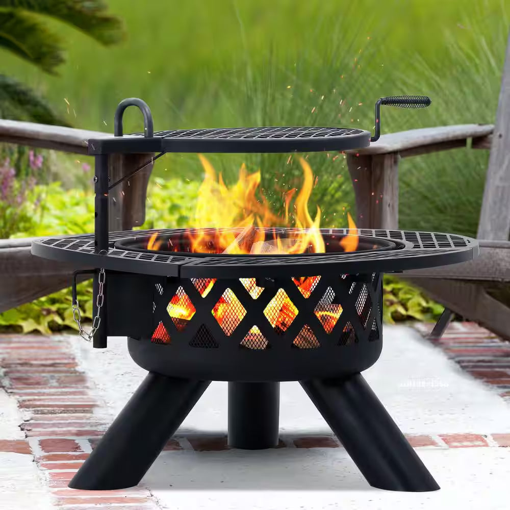 31.7 In. X 31.7 In. X 16 In. Metal Outdoor Fire Pit with Grillsfirepits for outside with Shelves 20 In. Fire Bowl — product view 2