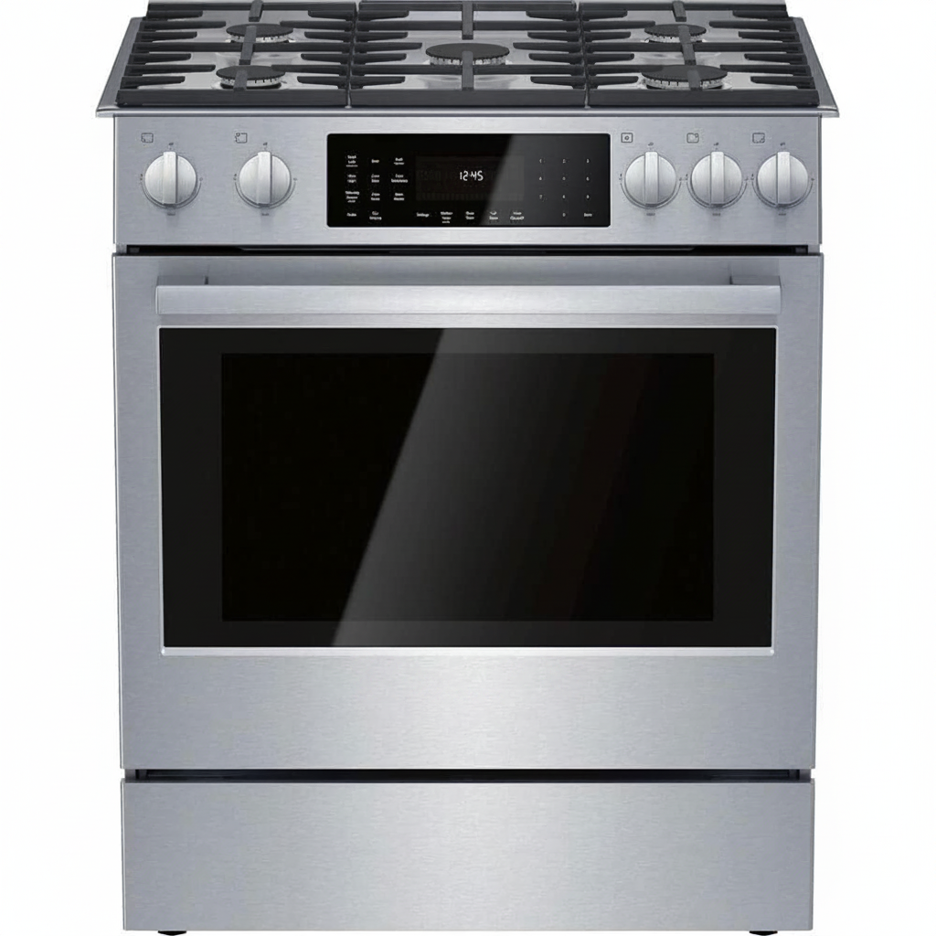 800 Series 30 In. 4.6 Cu. Ft. Slide-In Dual Fuel Range with Self-Cleaning Convection Oven in Stainless Steel