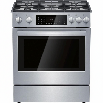 800 Series 30 In. 4.6 Cu. Ft. Slide-In Dual Fuel Range with Self-Cleaning Convection Oven in Stainless Steel